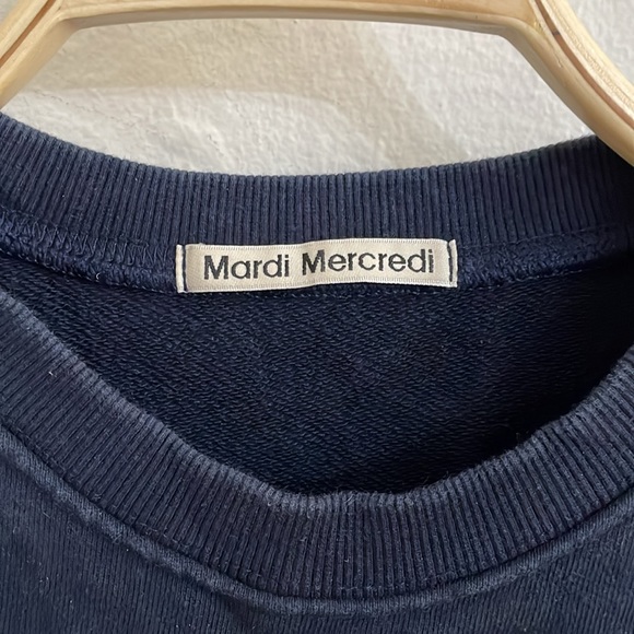 MARDI MERCREDI Women's Flower Mardi Sweatshirt Size OS In Navy/Violet - Picture 5 of 9